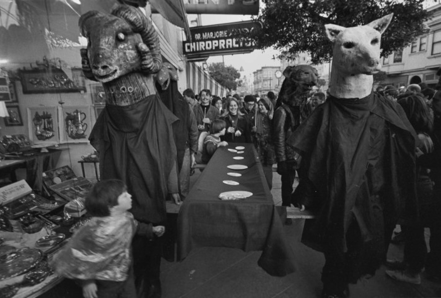 "Death and Rebirth of the Haight (aka Death of Money) Parade," December 17, 1966. See Trip Without A Ticket for a description of the Digger notion of street event.